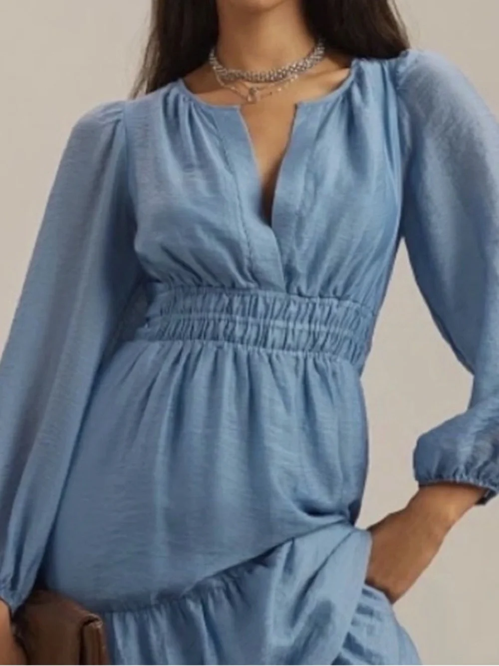 Anthropologie | NWT Iris Somerset Organza Edition Long Sleeve Boho Maxi Dress M - Picture 4 of 8